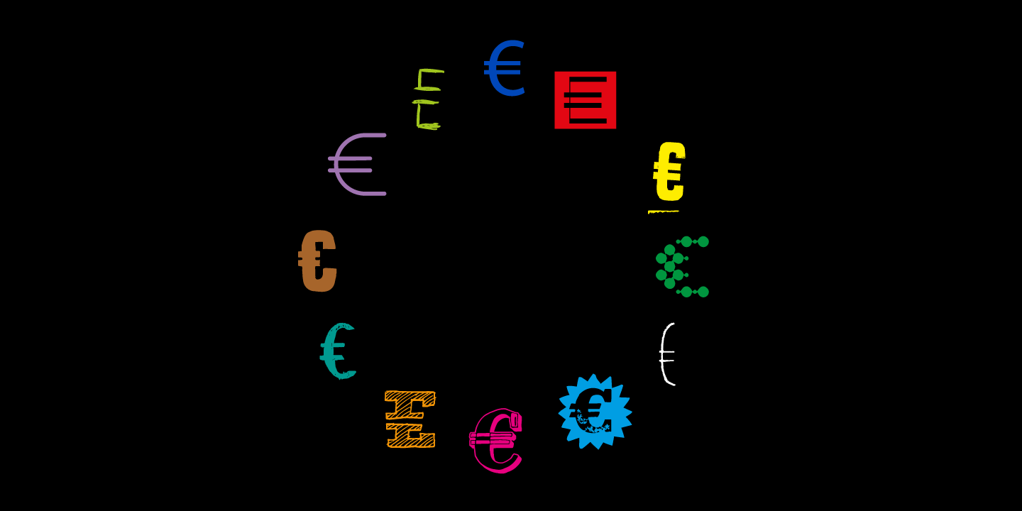 Ejemplo de fuente Euro Icon Kit Symbols Symbols DEMO